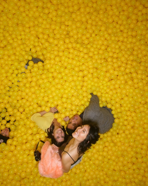 profile picture of me with a couple of friends inside of a yellow ballpit